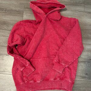 Washed Red Oversized Hoodie (Size XS)